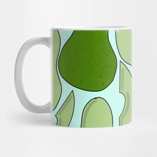 Avocado Pattern in Green Mug